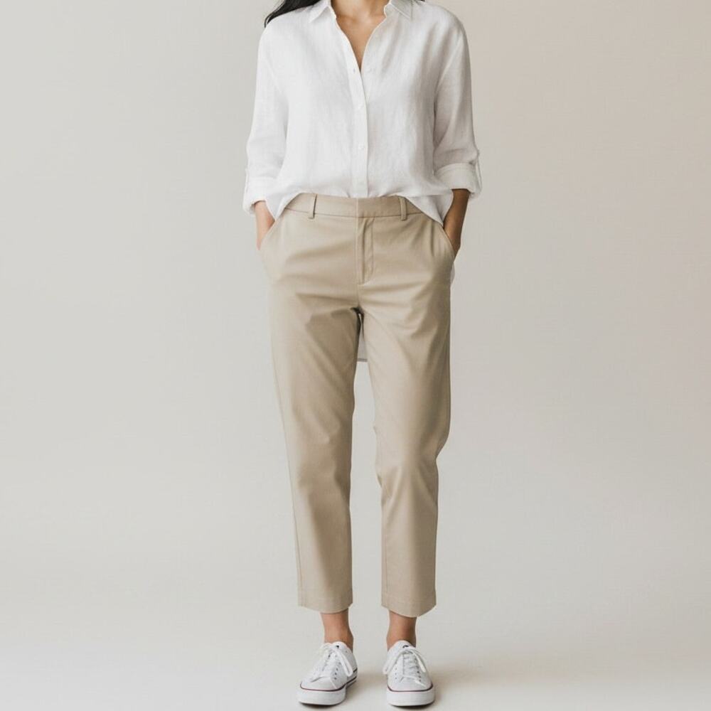 Talbots Slimming Curvy Pants NWT Women's Sz 20 Beige Control Panel Casual Ankle